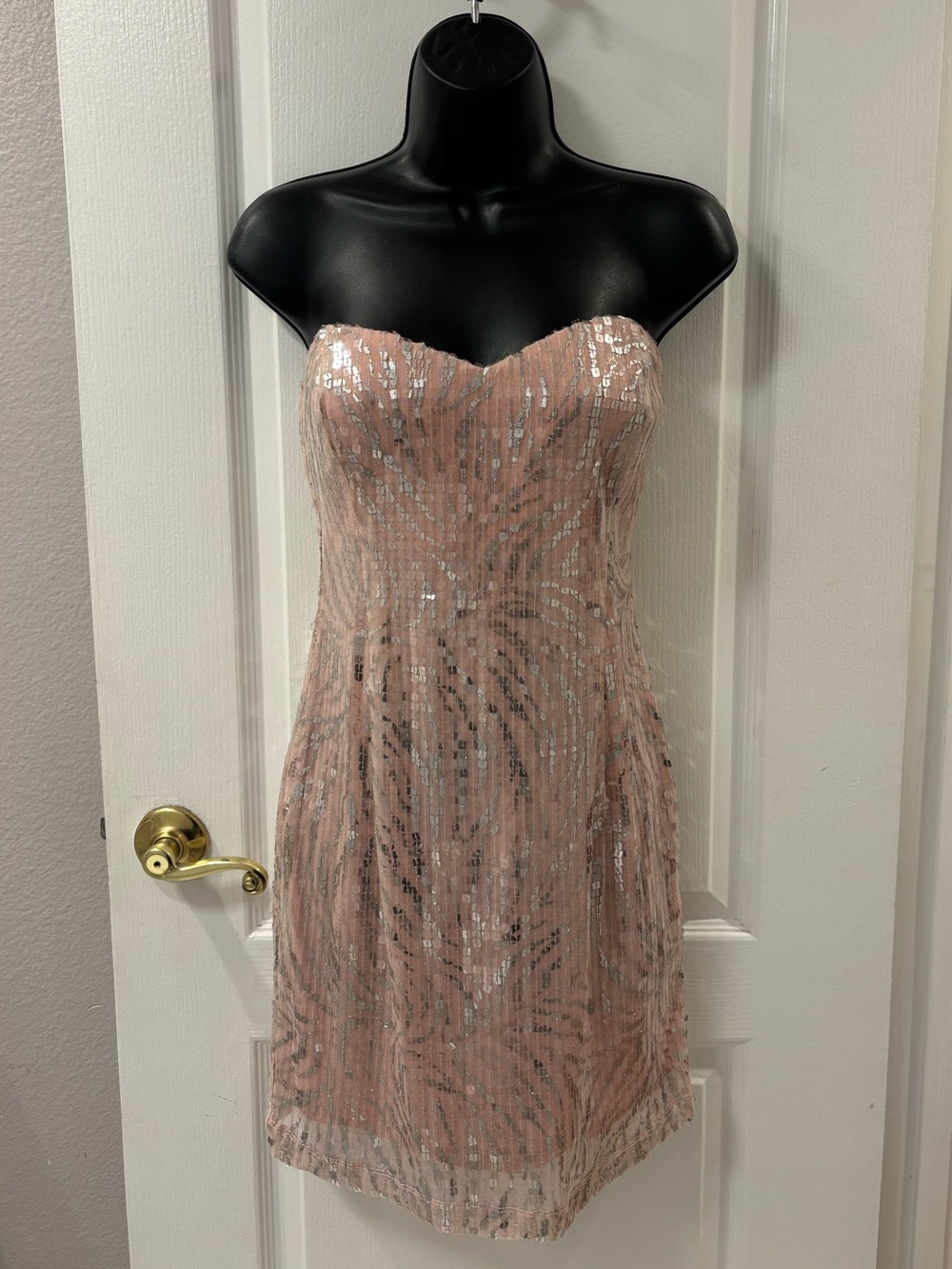 Vintage Y2K Wet Seal Strapless Sequin Cocktail Dress Homecoming Formal Sorority